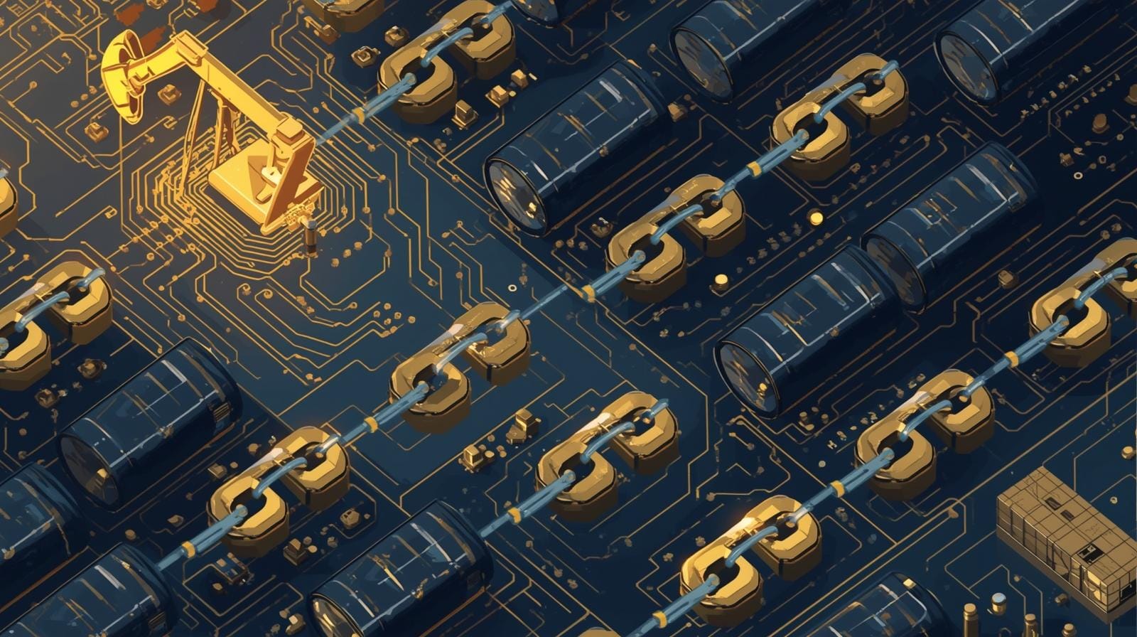 Oil trade merging with blockchain and AI circuits